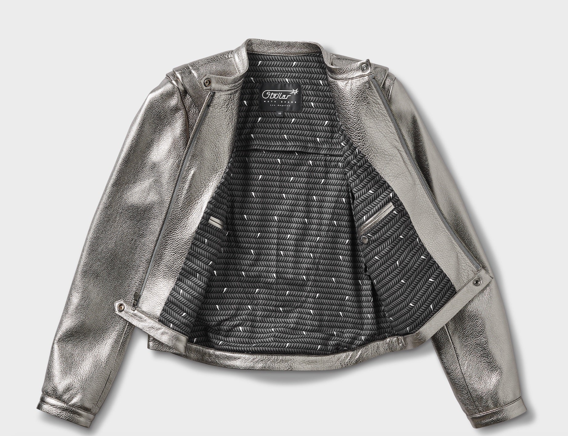 STARFIELD MX Armored Leather Jacket BLACK/WHITE – STELLAR Moto Brand